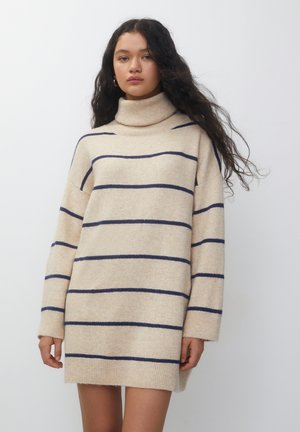 STRIPED - Abito in maglia - sand