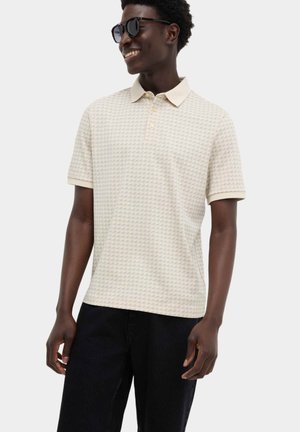 Marks & Spencer HOUNDSTOOTH PRINT - Polo - ecru