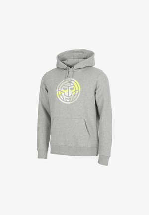 BIDI BADU, HOODY OUT OF CONTROL LOGO HOODY - Hoodie - grey melange logo/white and safety yellow
