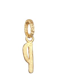 Pendentif plaqué or en forme de cactus, avec un anneau texturé et martelé, gravé "Ag 925" pour garantir son authenticité.