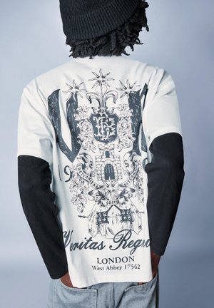 Bershka SHORT SLEEVE - Tričko s potlačou - white