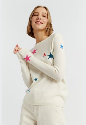 STAR - Pullover - cream multi