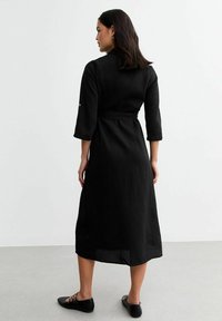 New Look TIE WAIST MIDI  - Skjortklänning - black