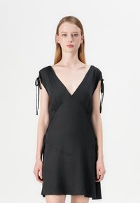 Weekday - V NECK MINI DRESS - Dienas kleita - off black Miniatūras attēls 1