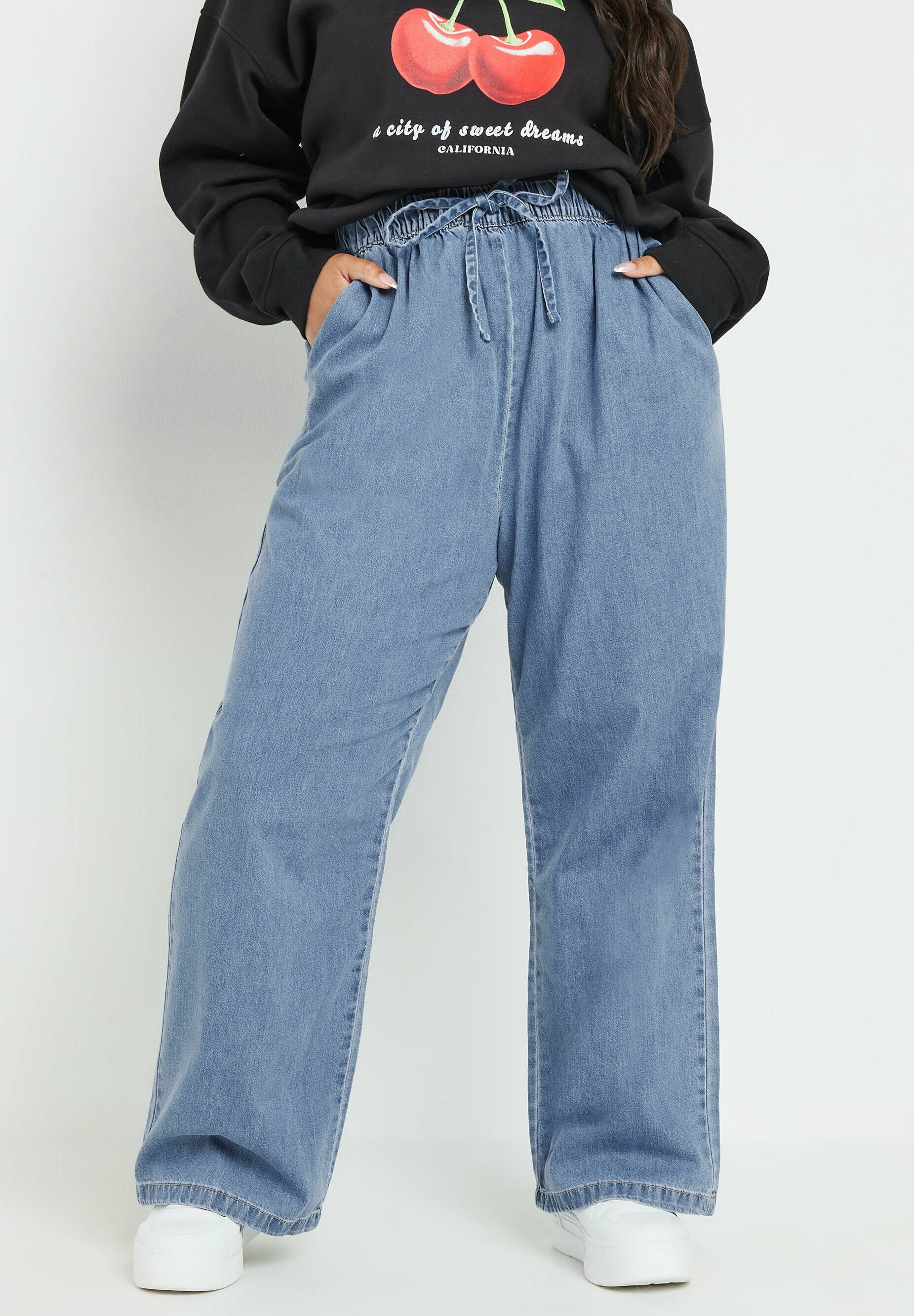 Yours Clothing Wide leg blue/blauw