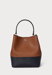 Lauren Ralph Lauren TWO TONE LEATHER SMALL REESE BUCKET BAG - Käsilaukku - tan/navy