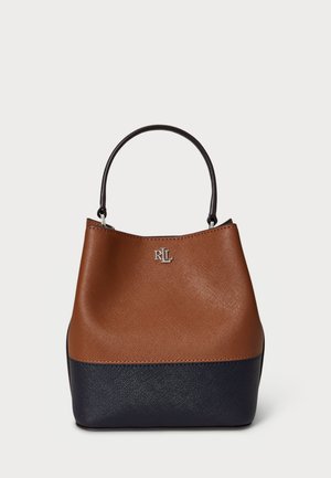 Lauren Ralph Lauren TWO TONE LEATHER SMALL REESE BUCKET BAG - Håndveske - tan/navy