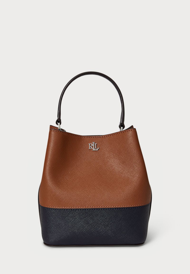 Lauren Ralph Lauren TWO TONE LEATHER SMALL REESE BUCKET BAG - Käsilaukku - tan/navy