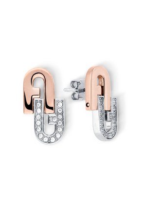 Auskarai - rose gold coloured and silver tone