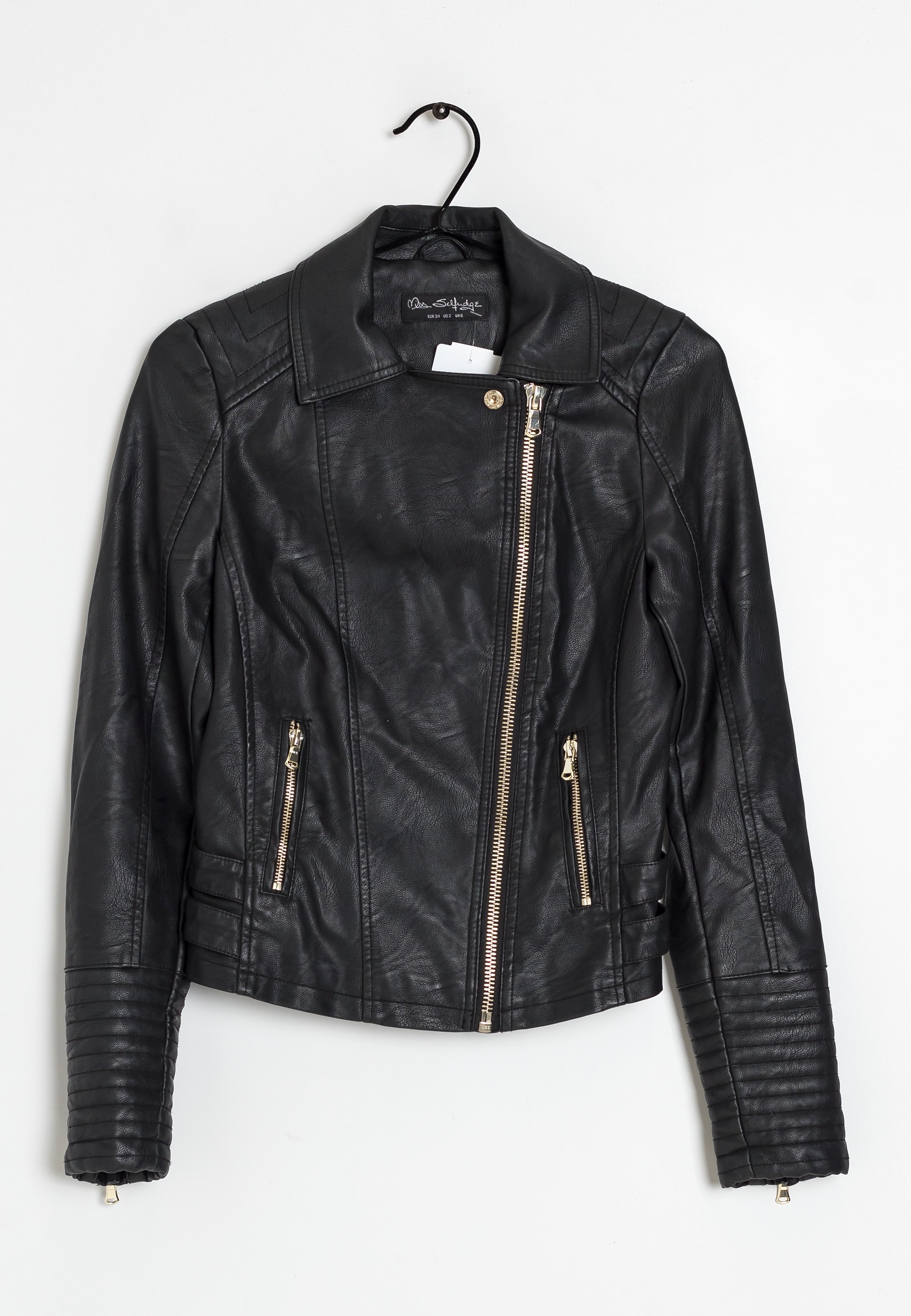 Miss Selfridge Leather jacket black (Pre-owned)