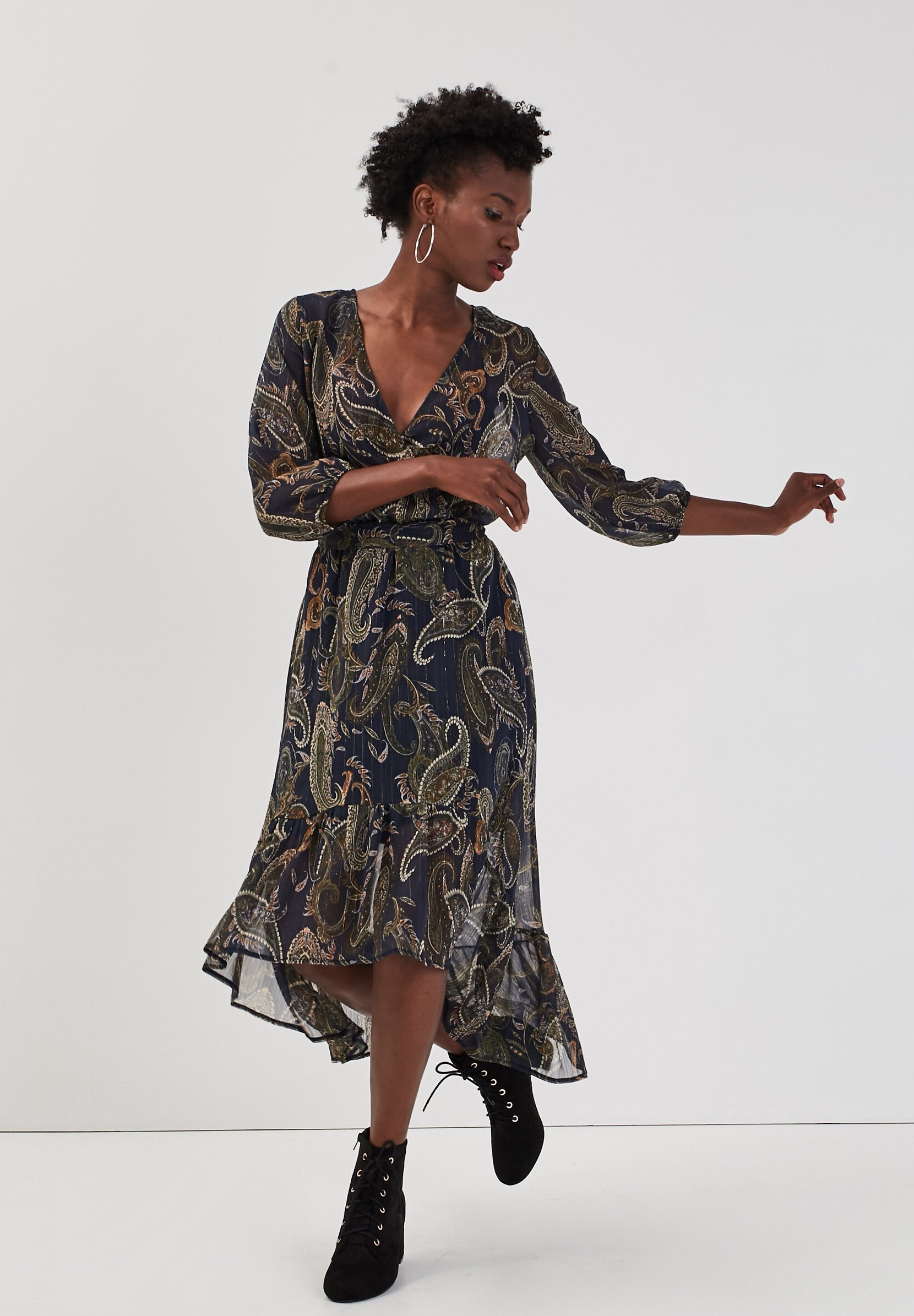 robe bleu marine cache cache