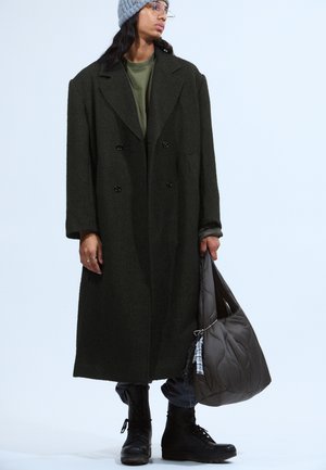 WOOLBLEND - Klasisks mētelis - dark grey herringbone