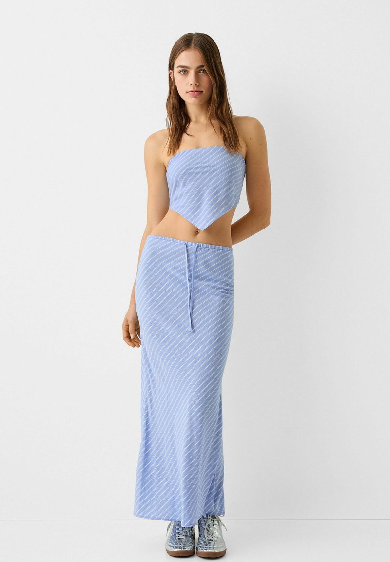 Bershka Maxirok donkerblauw