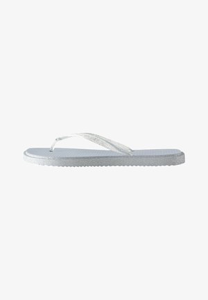 Next, REGULAR FIT - SQUARE TOE FLIP FLOPS . - Bade-Zehentrenner - silver-coloured