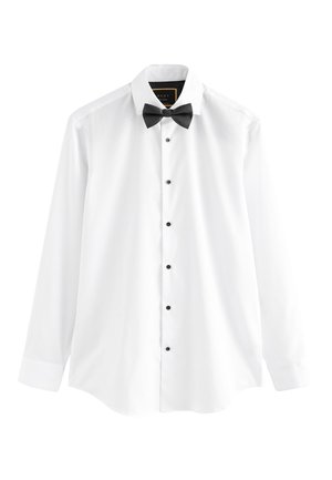 Next, REGULAR FIT - SINGLE CUFF AND BOW TIE PACK SET - Košeľa - white textured black bow tie