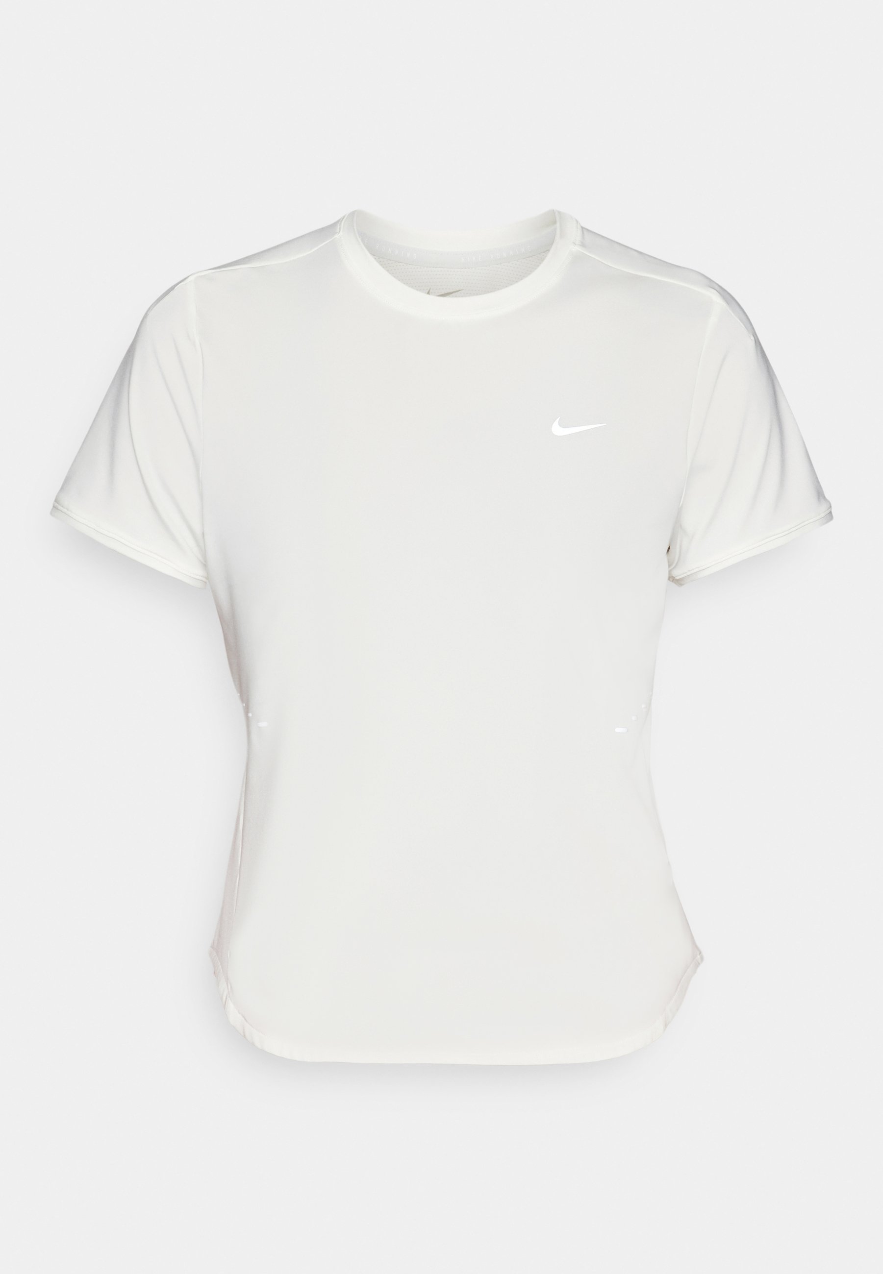 white nike shirt with silver swoosh
