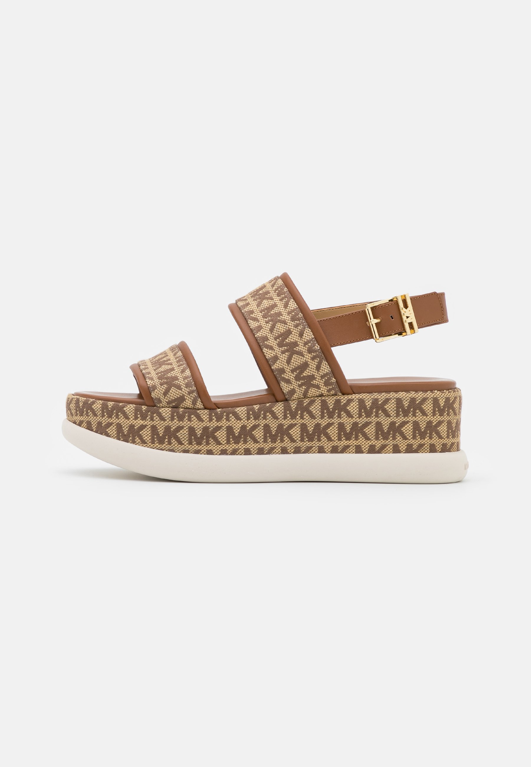 MICHAEL Michael Kors PRESLEY - Sandalias con plataforma - beige/ebony/coñac  - Zalando.es