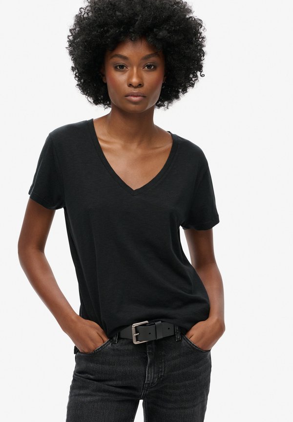 EMBROIDERED V NECK  - T-Shirt basic