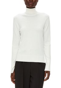 s.Oliver BLACK LABEL ROLLKRAGEN AUS MIX - Strickpullover - ecru