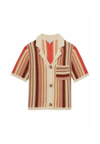 Reiss REGULAR FIT - CANDY STRIPED - Kardigán - coral