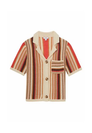 Reiss REGULAR FIT - CANDY STRIPED - Kofta - coral