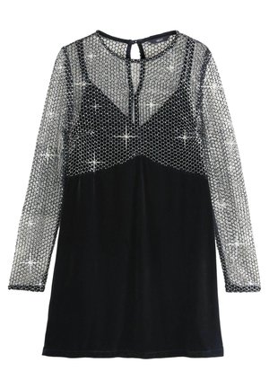 REGULAR FIT LONG SLEEVE MESH  - Koktailové šaty/večierkové šaty - black