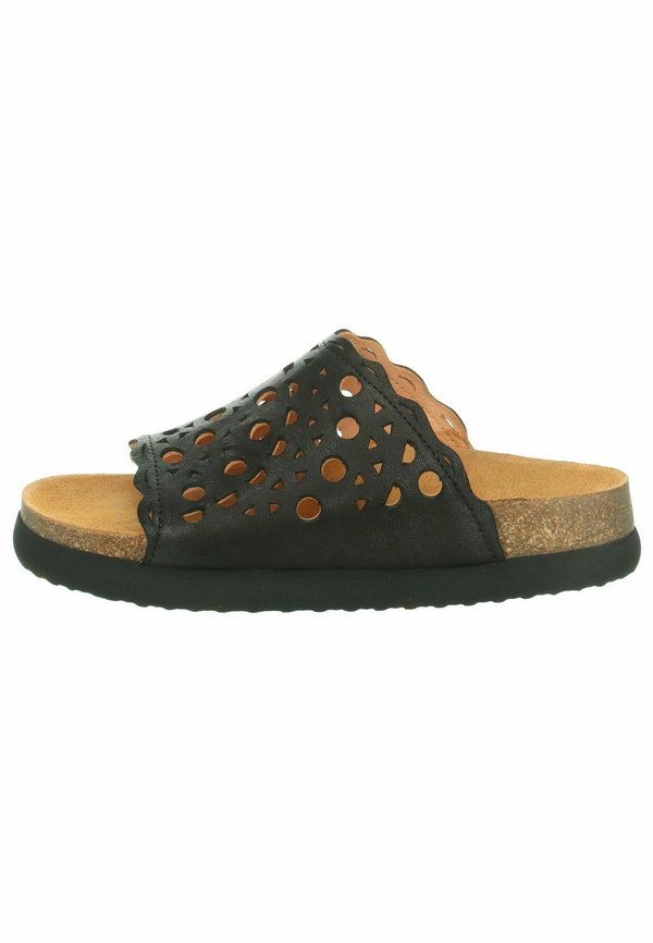 Pantolette flach - schwarz