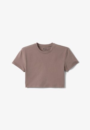 UTOPJA, MOCHA CROP T-SHIRT - Camiseta básica - light brown