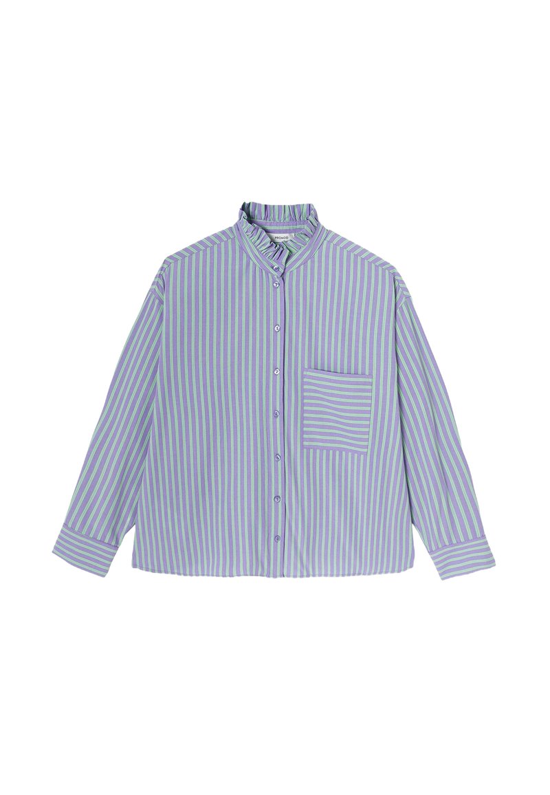 Chemise pour hommes blanche à rayures lilas | Ollies Fashion