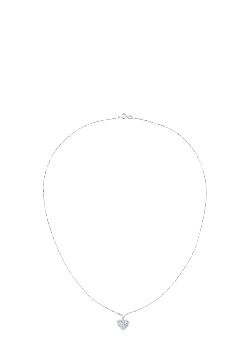 Collana in argento con pendente a forma di cuore dalla texture unica. Il pendente è finemente progettato con motivi superficiali per un ulteriore dettaglio.