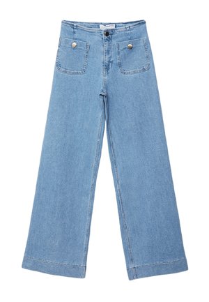 Stradivarius, D77 MINIMALIST JEANS WITH POCKETS - Jean flare - mottled royal blue