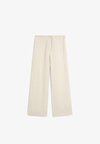 TOTAL LOOK FLOWING WAFFLE-KNIT LINEN BLEND TROUSERS - Broek - beige