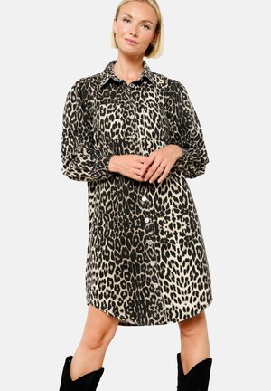 LolaLiza WITH LEOPARD - Spijkerjurk - black