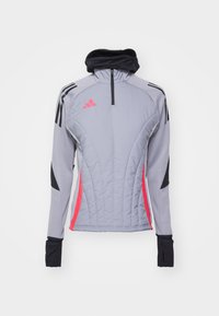 TIRO24 COMPETITION WINTERIZED TOPS - Sweat à capuche - light onix/shock red