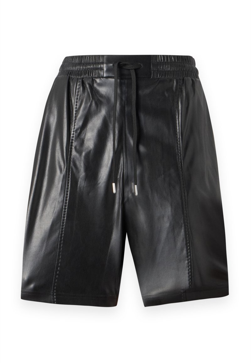pinko Leren broek zwart