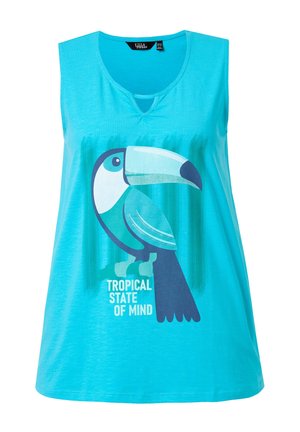 Ulla Popken, TOP, TUKAN, PAILLETTEN, V-AUSSCHNITT, ÄRMELLOS - Top - deep aqua