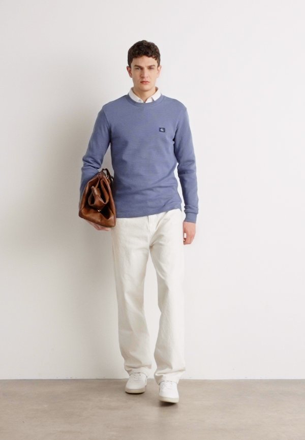 LABEL WAFFLE TEE - Long sleeved top - grisaille2