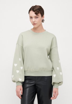 ONLMACY O NECK BOX - Sweatshirt - desert sage/cloud dancer
