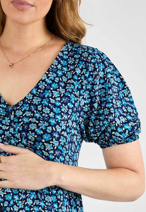 Robe De Maternité Rouge à Motifs Fleurs - Jojo Mama Bebe Taille 8, Très Bon état