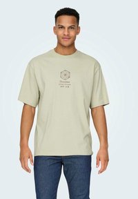 Only & Sons 2ER-SET RUNDHALS KURZARM - Print T-shirt - weiß-grau