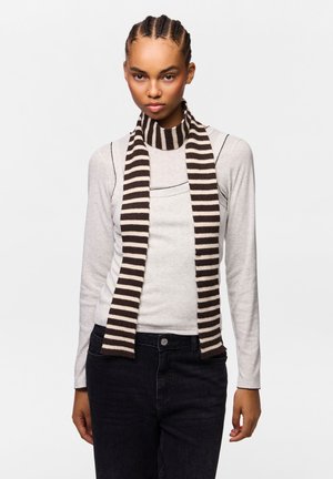 Pieces, PCJAYA LONG NARROW SCARF BC - Écharpe - hot fudge stripes whitecap gray