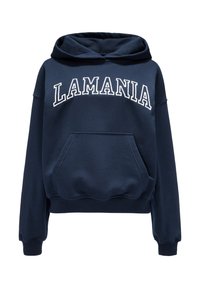 Tamsiai mėlyna vilna su užrašu "LAMANIA" baltomis raidėmis. Su priekinėmis kišenėmis, raukiniais ant hemų ir rankovių, pagaminta iš minkštos medžiagos.
