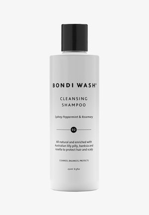Flasche Bondi Wash Cleansing Shampoo mit Sydney-Pfefferminze & Rosmarin, alle natürlichen Inhaltsstoffe zur Pflege von Haar und Kopfhaut, 250 ml.