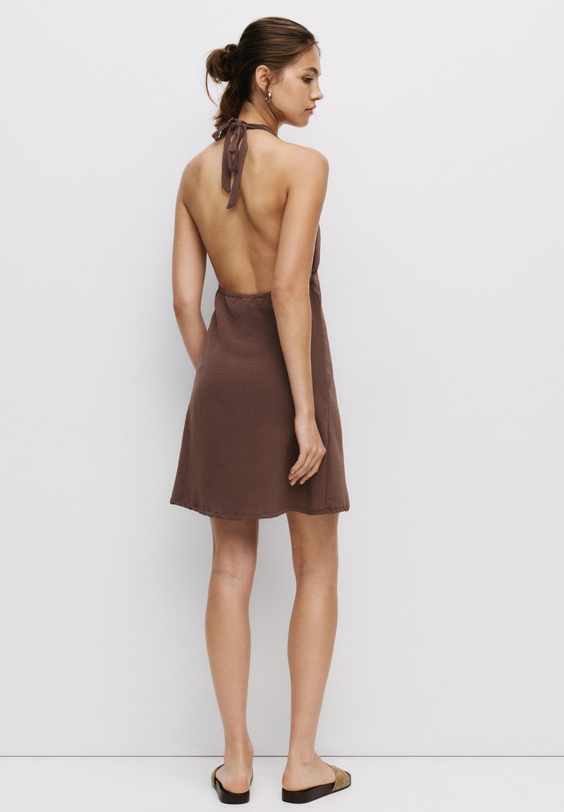 pull and bear brown dress PULL&BEAR. Brown Ts short dress – Hibuy market main image 0