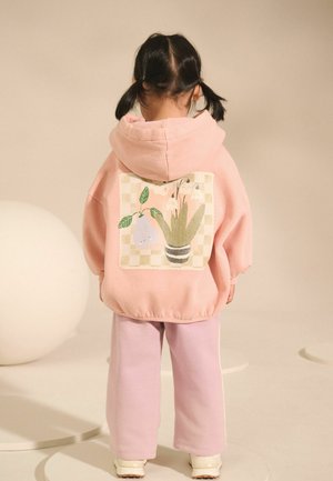 Next, REGULAR FIT - WIDE SET - Pantalon classique - light pink plant graphic print