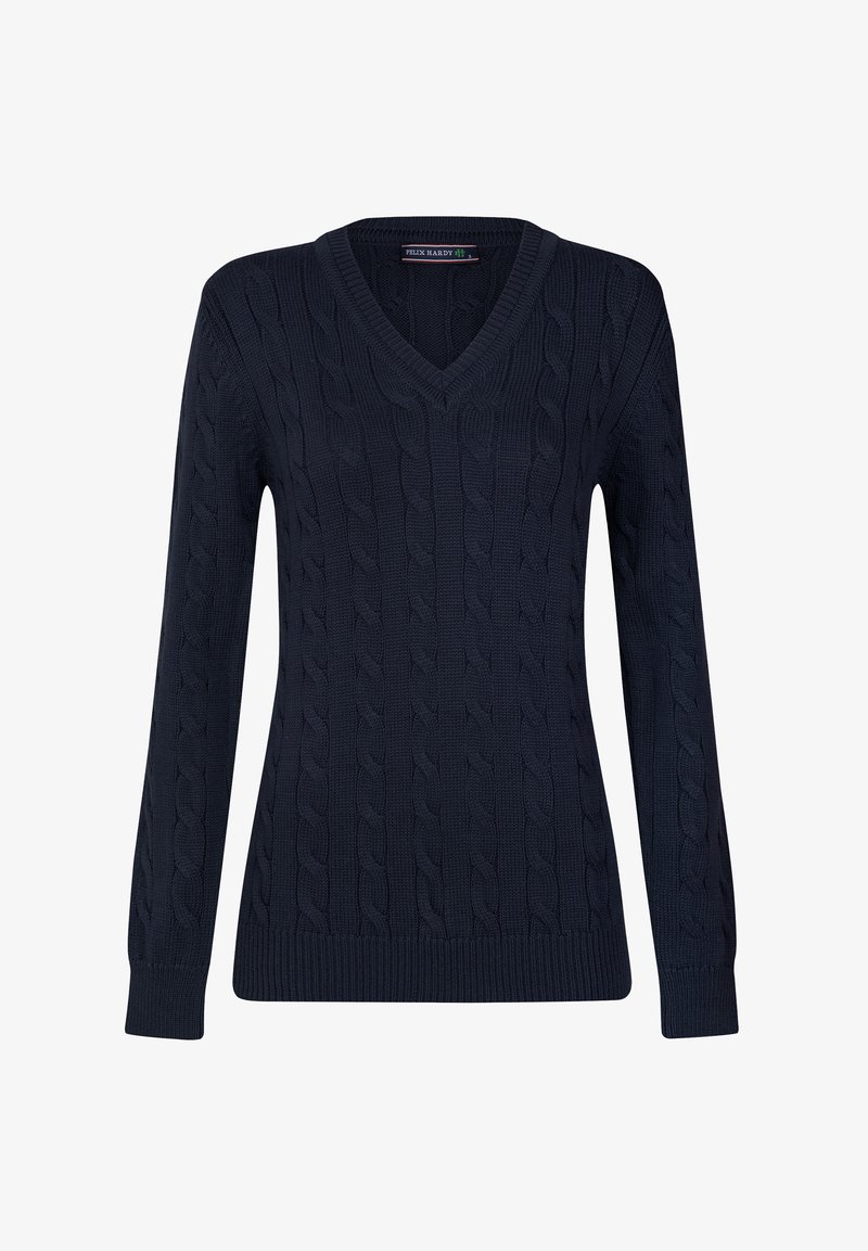 Felix Hardy CABLE V-NECK - Trui - dark blue