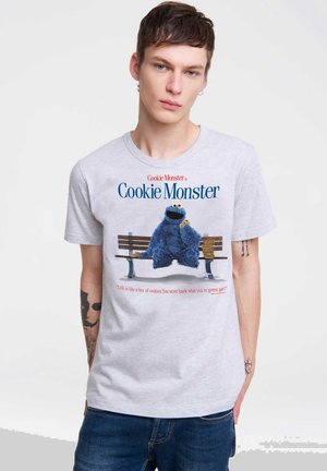 SESAMSTRASSE KRÜMELMONSTER-BANK - Print T-shirt - grau meliert