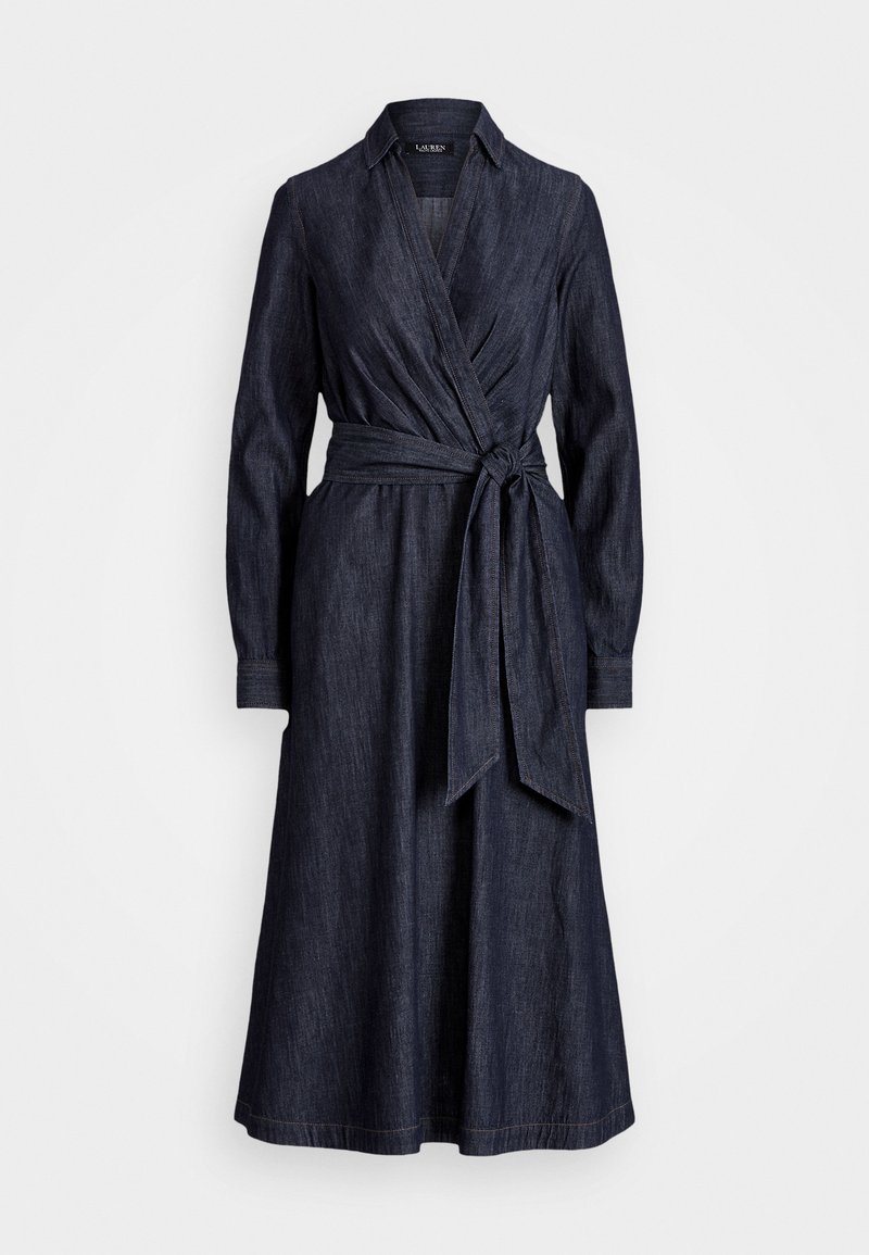 ralph lauren petite denim dress Lauren Ralph Lauren Petite DENIM LONG SLEEVE MIDI DRESS - Denim dress -  dark rinse wash/blue denim