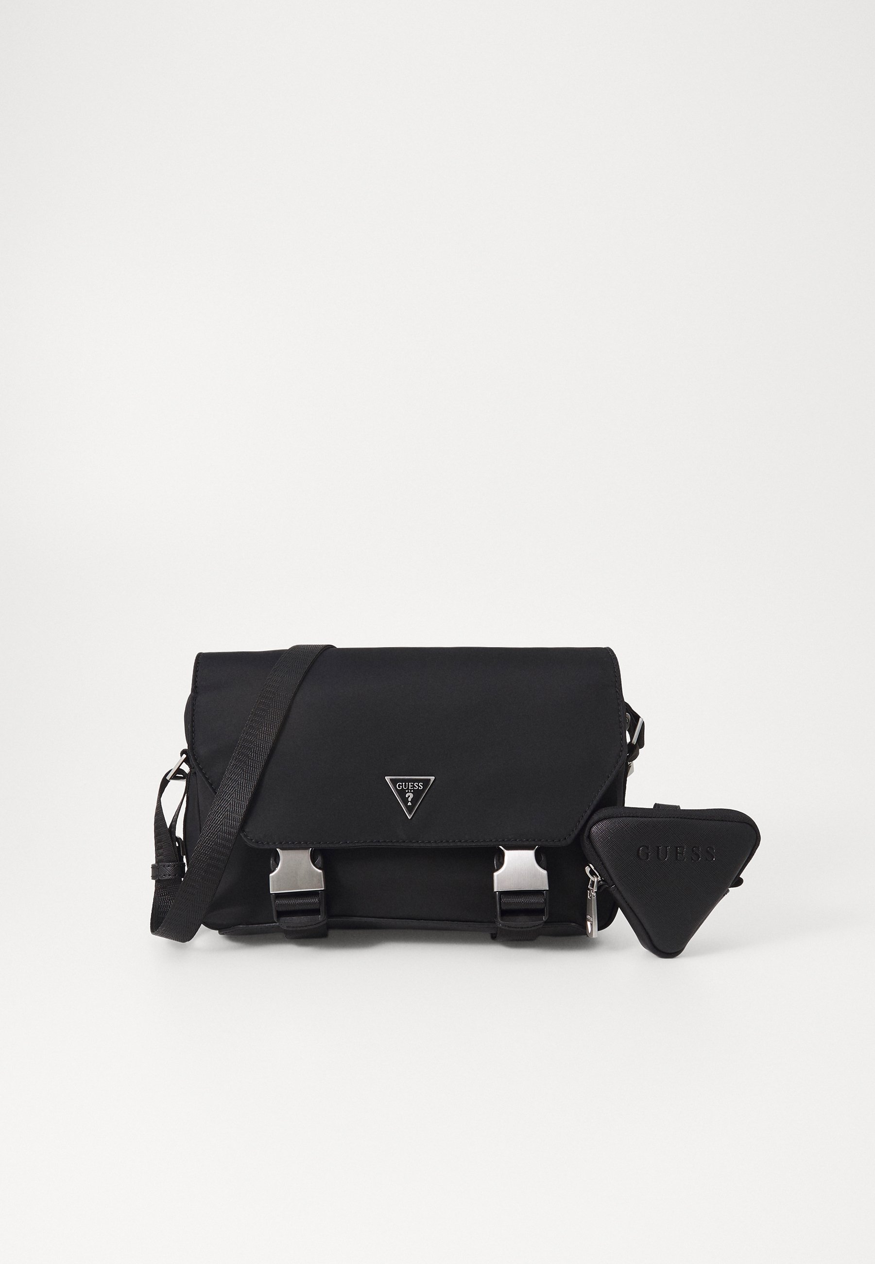 Guess ROMA MINI FLAP MESSENGER - Cross body bag - black - Zalando 