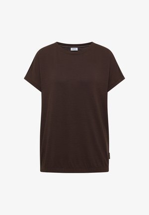 Cecil, T-SHIRT WITH ROUND NECK AND TEXTURE - T-shirt basique - brown cacao
